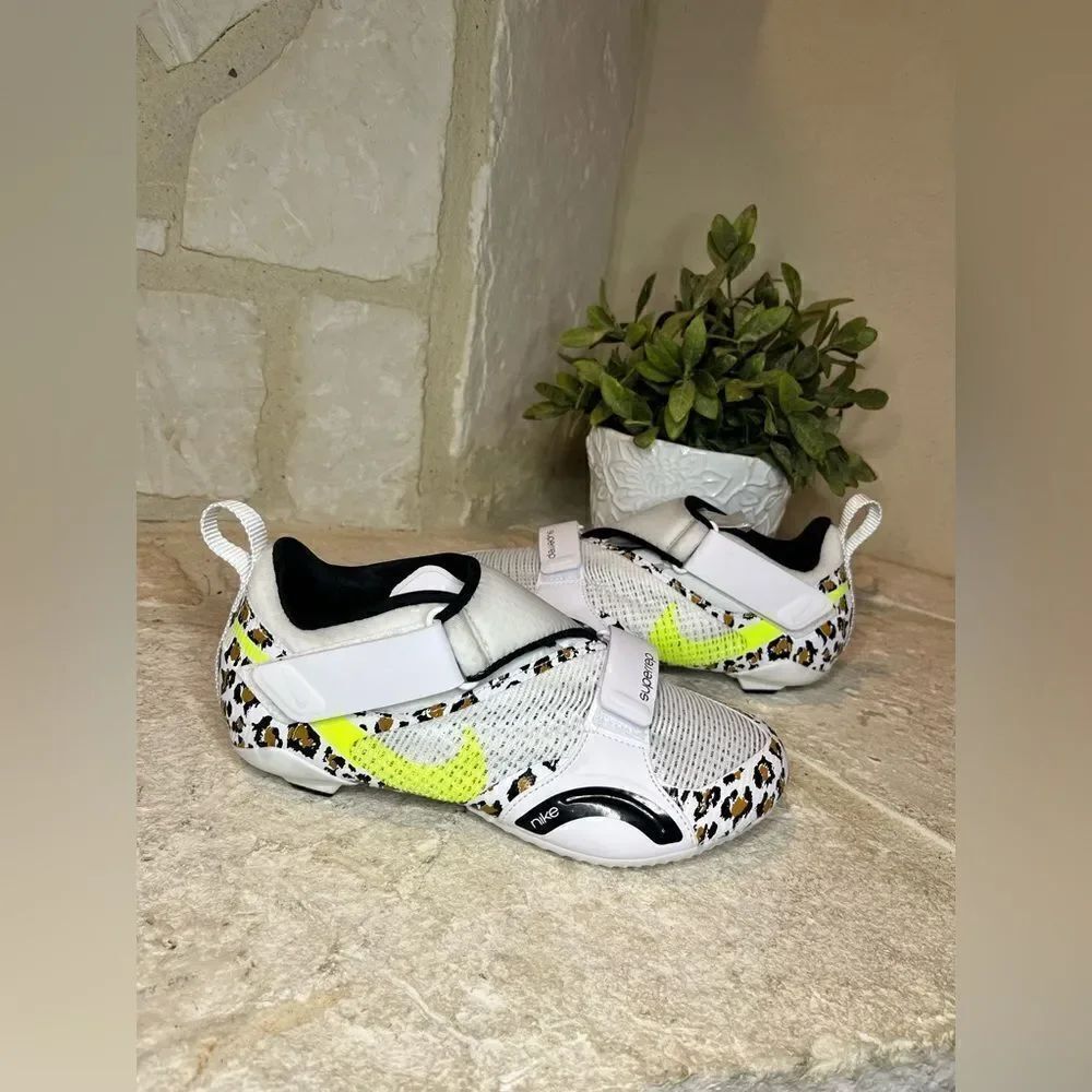 Nike SuperRep White Leopard indoor cycling shoe sz 6.5
